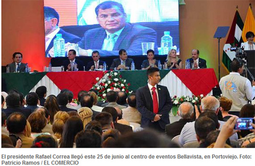 Correa insta a los manabitas a convertirse en los nuevos montoneros para defender la Revolución Ciudadana