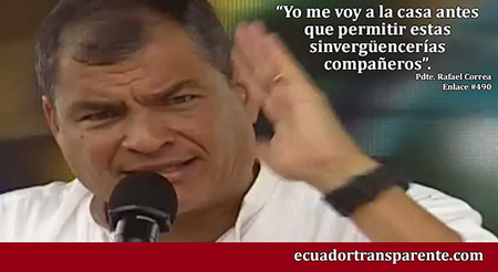 Correa amenaza nuevamente, con dejar el cargo si no sancionan a militares que supuestamente le ofendieron