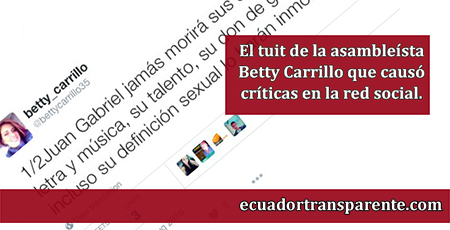 Asambleísta Betty Carrillo se despide de Juan Gabriel con un tuit algo inusual