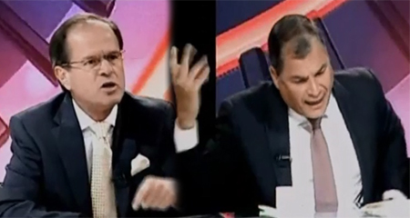 Rafael Correa se enoja cuando periodista Andrés Carrión le pide disculparse por ofender a una dama (Video)