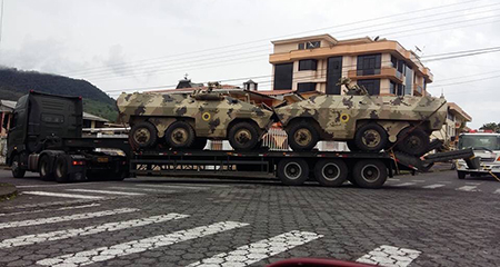 Denuncian la presencia de tanques de guerra en el Oriente ecuatoriano