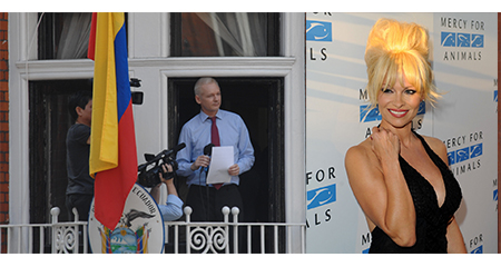 Pamela Anderson, visitante frecuente de Julian Assange en la embajada de Ecuador en Londres