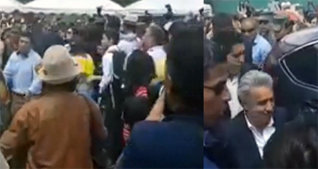 Una marea de gente abucheó a Lenin Moreno a su salida de votar (Video)