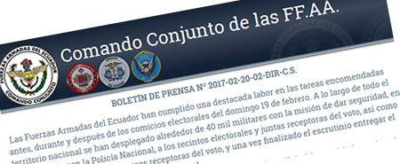 Comunicado Oficial: Las Fuerzas Armadas garantizan la seguridad del proceso electoral