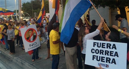 Ecuatorianos en Miami invitan a un plantón para defender la democracia a las 16h00, en el consulado