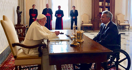 Lenín Moreno se reunió con el Papa Francisco en el Vaticano