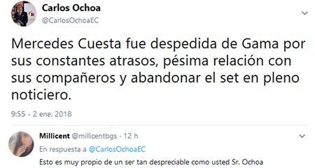 Asambleísta María Mercedes Cuesta responde ataques de Carlos Ochoa