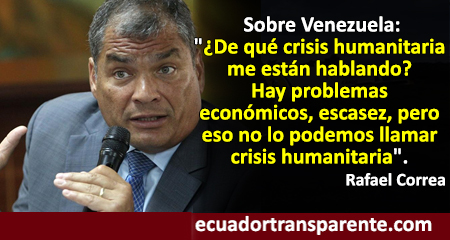 Correa niega que haya crisis humanitaria en Venezuela