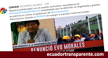 La CONAIE manifiesta su apoyo a Evo Morales