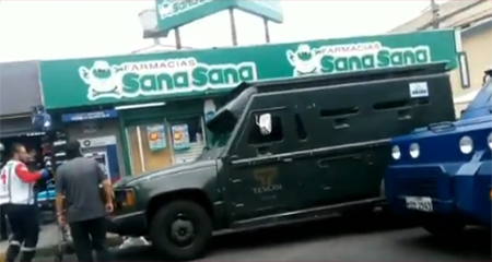 Atacaron a un blindado con metralletas en Carcelén, norte de Quito