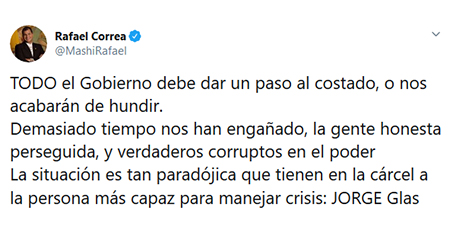 En medio de la crisis por Coronavirus, ¿Correa está más preocupado por recuperar el poder?