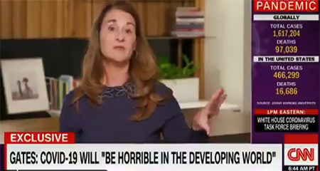 Melinda Gates en CNN, toma como ejemplo a Ecuador de lo que puede pasar en África, por pandemia de coronavirus