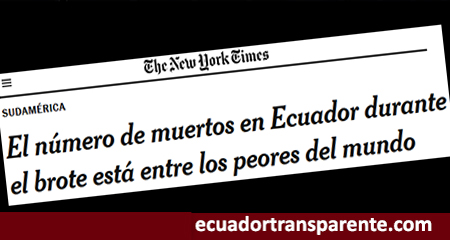 New York Times menciona que Ecuador está entre los peores del mundo por muertes de coronavirus