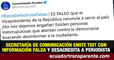 Secretaría de Comunicación emitió un tuit con información falsa (fake news)
