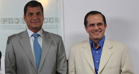 Rafael Correa y Ricardo Patiño firman comunicado apoyando a Rusia