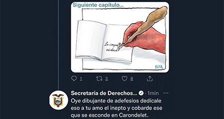 Cuenta de Twitter de Secretaría de Derechos Humanos insulta a caricaturista Bonil