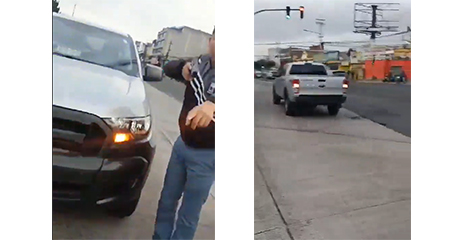 En Quito, sujetos armados en camioneta sin placas apuntaron a agentes de la AMT